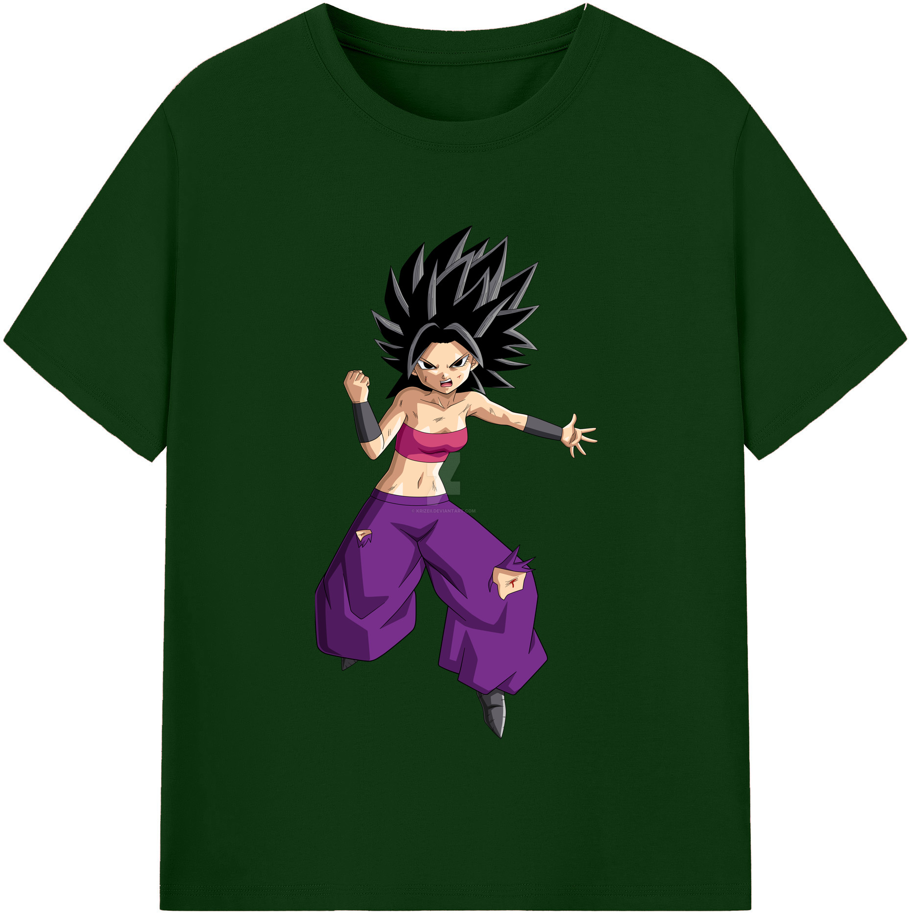 （画像用） ドラゴンボール カリフラ DRAGON BALL Caulifla 綿100％半袖Tシャツ（フロントプリント）